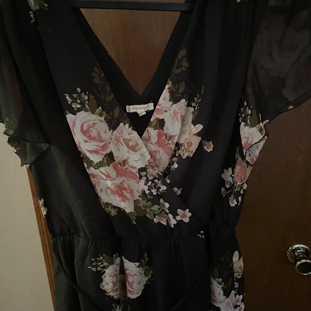 Black floral maxi dress